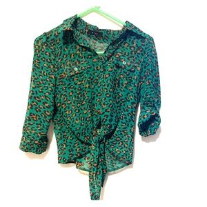 Leopard button down